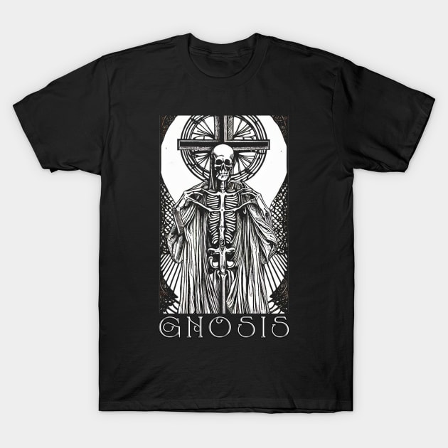 Gnosis - Gnostic Skeletal Christ Meditation T-Shirt by AltrusianGrace